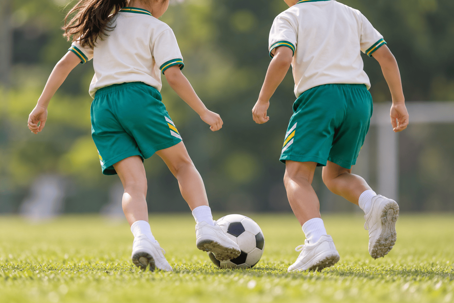 Imagen ilustrativa de estudiantes practicando fútbol
